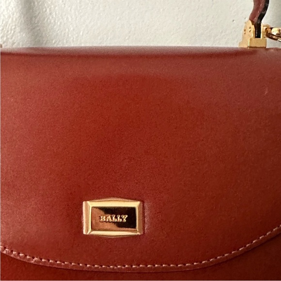 Bally NEW vintage leather satchel / top handle bag new with Bally strap - Picture 5 of 11